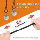Bungee Cords with Carabiner Hooks Heavy Duty, Outdoor Black Bungee Straps, Strong Industrial Grade Elastic Bungee Rope for Securing Tarps, Luggage, Tents，Bikes, 12in + 24in + 48in，8pcs