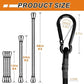Bungee Cords with Carabiner Hooks Heavy Duty, Outdoor Black Bungee Straps, Strong Industrial Grade Elastic Bungee Rope for Securing Tarps, Luggage, Tents，Bikes, 12in + 24in + 48in，8pcs