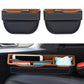 2PC Black Obsidian Car Seat Gap Filler for Car SUV Pickup Truck | Premium Leather Wrapped Wood Organizer with Flocked Finish Anti-Drop Console Side Storage Interior Accessories