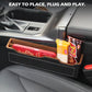 2PC Black Obsidian Car Seat Gap Filler for Car SUV Pickup Truck | Premium Leather Wrapped Wood Organizer with Flocked Finish Anti-Drop Console Side Storage Interior Accessories