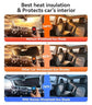 Windshield Sun Shade Umbrella Custom Fit for Toyota 4Runner 2010-2026 Accessories, [Vinyl Coating Heat Shield] Protect Car from Sun Rays & Heat Damage Keep Cool and Protect Interior 56"L x 31"W