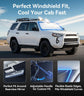Windshield Sun Shade Umbrella Custom Fit for Toyota 4Runner 2010-2026 Accessories, [Vinyl Coating Heat Shield] Protect Car from Sun Rays & Heat Damage Keep Cool and Protect Interior 56"L x 31"W