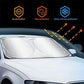 150x70cm Car Windscreen Sun Shade Front Windshield Sunshade Foldable Cover Visor Sunshades Reflective UV Dust Protector Automotive Ray Protection Block Parasol Keep Vehicle Cool Fit Various Sizes