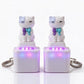 4PCS Cat Keychain Sound Fidget Toys, Rechargeable Anxiety Relief Keychain Buttons with Colorful Lights & Sound Effects, Cute Stress Relief Clicker Toy for Adults, April Fools’ Day Prank Novelty Gift