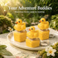 4 Pcs Duck Bound Button Keychain Anxiety Stress Relief Finger Clicker Portable LED Lights Fun Keychain Animal Button Fidget for Office Pranks Anxiety Relief Gift Sensory Goodie Bag Stuffers