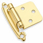 Cabinet Hinges Brushed Nickel for Kitchen Cabinets Doors (10 Pcs) -1/2" Overlay (Variable) -Self Closing Kitchen Cabinet Hinges Flush Mount w/Silicon Bumpers & Hardware Screws - Gold