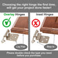 Cabinet Hinges Brushed Nickel for Kitchen Cabinets Doors (10 Pcs) -1/2" Overlay (Variable) -Self Closing Kitchen Cabinet Hinges Flush Mount w/Silicon Bumpers & Hardware Screws - Silver