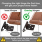 Cabinet Hinges Brushed Nickel for Kitchen Cabinets Doors (10 Pcs) -1/2" Overlay (Variable) -Self Closing Kitchen Cabinet Hinges Flush Mount w/Silicon Bumpers & Hardware Screws - Black