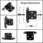 Cabinet Hinges Brushed Nickel for Kitchen Cabinets Doors (10 Pcs) -1/2" Overlay (Variable) -Self Closing Kitchen Cabinet Hinges Flush Mount w/Silicon Bumpers & Hardware Screws - Black