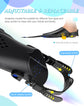 Blue Adjustable Open Heel Snorkel Fins, Travel-Size Short Swim Flippers for Snorkeling, Diving & Swimming, Adult Men & Women（L/XL）