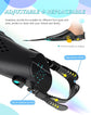 Green Adjustable Open Heel Snorkel Fins, Travel-Size Short Swim Flippers for Snorkeling, Diving & Swimming, Adult Men & Women（L/XL）