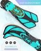 Green Adjustable Open Heel Snorkel Fins, Travel-Size Short Swim Flippers for Snorkeling, Diving & Swimming, Adult Men & Women（L/XL）