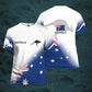Australian Flag Kangaroo Print Unisex O-Neck Short Sleeve T-Shirt Summer Breathable Cotton Blend Streetwear Top（S）| Other styles Available in Store