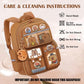 Cute Capybara Backpack with Chic Case and More Pins Ita Bag Cartoon Laptop Travel Utility Funny Going Out Casual Bag(Khaki)