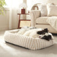 Dog Bed Soft Dog Bed Rabbit Velvet Dog Bed Teddy Fabric Dog Bed Cozy Dog Bed - Beige - Size 25in*21in