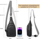 Black Faux Leather Sling Bag: Unisex, Spacious, Reversible Crossbody for Aussies