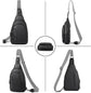 Black Faux Leather Sling Bag: Unisex, Spacious, Reversible Crossbody for Aussies