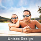 Blue Swim Goggles Set with Cap, Nose Clip, Earplugs & Case: Anti-Fog UV Protection for Men & Women