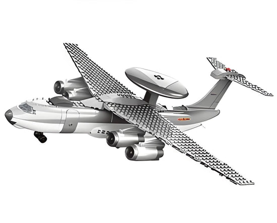 Christmas gift KJ2000 Airborne Early Warning Aircraft Building Blocks Set, 199 Pieces Military Model Kit for Kids Aged 6+ & Enthusiasts（KJ2000 early warning aircraft）