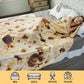 Burritos Tortilla Throw Blanket (Brown), Novelty Funny Round Blanket for Kids & Adults, Soft Flannel Tortilla Wrap Blanket（60",Teenagers）
