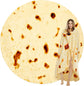 Burritos Tortilla Throw Blanket (Yellow), Novelty Funny Round Blanket for Kids & Adults, Soft Flannel Tortilla Wrap Blanket（36",Baby）