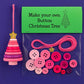 Christmas gift Christmas Button Ornament - Festive Santa Design Craft Kit （green Christmas tree）