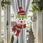 Christmas gift Warm Christmas Atmosphere - Festive Curtain Tie Decorations - Santa & Snowman Designs - Cozy Knitted Fabric（Santa Claus&snowman）