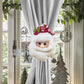 Christmas gift Warm Christmas Atmosphere - Festive Curtain Tie Decorations - Santa & Snowman Designs - Cozy Knitted Fabric（snowman）