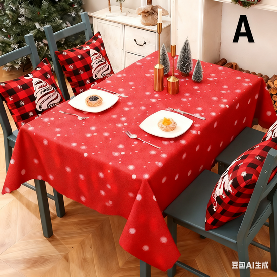 Christmas gift Christmas Tablecloth - Festive 180x150cm Table Cover for Holiday Dining & Home Decor（A）