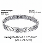Christmas gift Stylish Ancient Copper Magnetic Therapy Bracelet with Diamond Accents - Enhance Health & Elegance（silver）