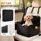 Portable Pet Car Seat Booster for Small Dogs and Cats, Elevated Design with Safety Belts and Storage Pocket, Perfect for Travel and Outdoor Adventures (Black)
