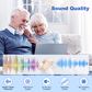 Rechargeable In-the-Ear Hearing Aids with Charging Case and LCD Display – Ultra-Compact Sound Amplifier for Seniors (White & Green Case, Skin Tone Device)