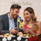 Eternal Blue Rose in Glass Dome with LED Lights, Romantic Forever Flower Gift for Valentine’s Day Anniversary Mother’s Day Birthday (Blue)