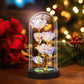 Eternal Blue Rose in Glass Dome with LED Lights, Romantic Forever Flower Gift for Valentine’s Day Anniversary Mother’s Day Birthday (Purple)