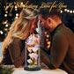 Eternal Blue Rose in Glass Dome with LED Lights, Romantic Forever Flower Gift for Valentine’s Day Anniversary Mother’s Day Birthday (Purple)