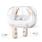 Rechargeable Hearing Amplifier with Charging Case – Compact Sound Enhancer for Daily Use, Noise Reduction & Clear Audio (White & Transparent Case, Skin Tone)