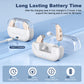 Rechargeable Hearing Amplifier with Charging Case – Compact Sound Enhancer for Daily Use, Noise Reduction & Clear Audio (White & Transparent Case, Skin Tone)
