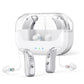 Rechargeable Hearing Amplifier with Charging Case – Compact Sound Enhancer for Daily Use, Noise Reduction & Clear Audio (White & Transparent Case, Silver Tone)