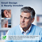Rechargeable Hearing Amplifier with Charging Case – Compact Sound Enhancer for Daily Use, Noise Reduction & Clear Audio (White & Transparent Case, Silver Tone)