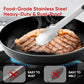 3 Pcs Stainless Steel Kitchen Tongs Set (7" 9" 12"), Heavy Duty Food Grade Cooking Tongs with Lock for Grilling & BBQ (Black)