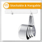 10-Piece Stainless Steel Measuring Cup and Spoon Set with Engraved Dual-Scale Markings, Nesting Design, Hanging Ring, and Compact Storage—Ideal for Baking, Cooking, and Portion Control in Home Kitchens (Silver)
