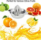 Stainless Steel Manual Citrus Juicer for Home & Travel – Durable Lemon Orange Squeezer with Strainer & Pour Spout (Silver)