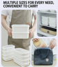 Airtight 350ml Food Storage Containers, 2-Pack – BPA-Free, Freezer & Microwave Safe with Soft-Seal Lids, Stackable for Fridge Organization, Perfect for Meal Prep, Snacks, and Leftovers (White)