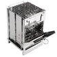 Portable Folding Camping Stove with Grill – Stainless Steel Wood-Burning Fire Pit for Hiking, Backpacking, BBQ & Outdoor Cooking (Silver)