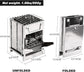 Portable Folding Camping Stove with Grill – Stainless Steel Wood-Burning Fire Pit for Hiking, Backpacking, BBQ & Outdoor Cooking (Silver)