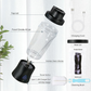 Portable Blender with 360W Motor – Wireless 24oz Juicer, USB-C Rechargeable, Self-Cleaning, 6-Blade, BPA-Free (Black Transparent) | Other Colors Available in Store