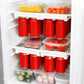 2-Pack Refrigerator Can Organizer – Hanging Soda & Beer Rack, Space-Saving Shelf for Fridge, Holds 8 Cans, Easy Installation (White)