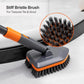 3-in-1 Extendable Cleaning System with Rotatable Head, Stiff Bristle Brush, Microfiber Pad, and Scouring Pad—Telescopic Handle, Interchangeable Heads for Bath, Tile, Glass, and Floor Use—Compact & Versatile Home Cleaning Tool (Grey)