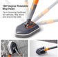3-in-1 Extendable Cleaning System with Rotatable Head, Stiff Bristle Brush, Microfiber Pad, and Scouring Pad—Telescopic Handle, Interchangeable Heads for Bath, Tile, Glass, and Floor Use—Compact & Versatile Home Cleaning Tool (Grey)