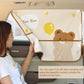Cute Bear Car Sunshade Set of 2 – Side Window Curtain with Storage Mesh Pockets and Suction Cups for Kids – UV Protection & Heat Block (Beige)